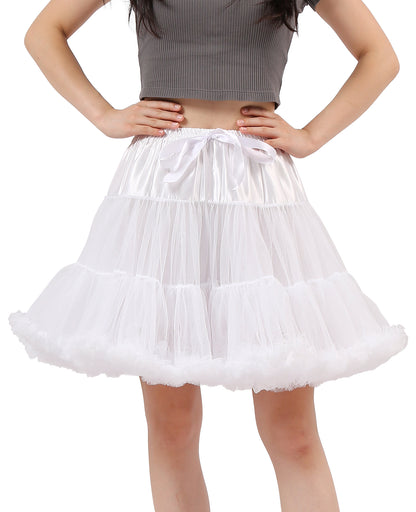 dgdgbaby Tulle Petticoats for Women Elastic Waist Chiffon Petticoat Party Cosplay Underskirt Multi-Layer Puffy Tutu Skirt