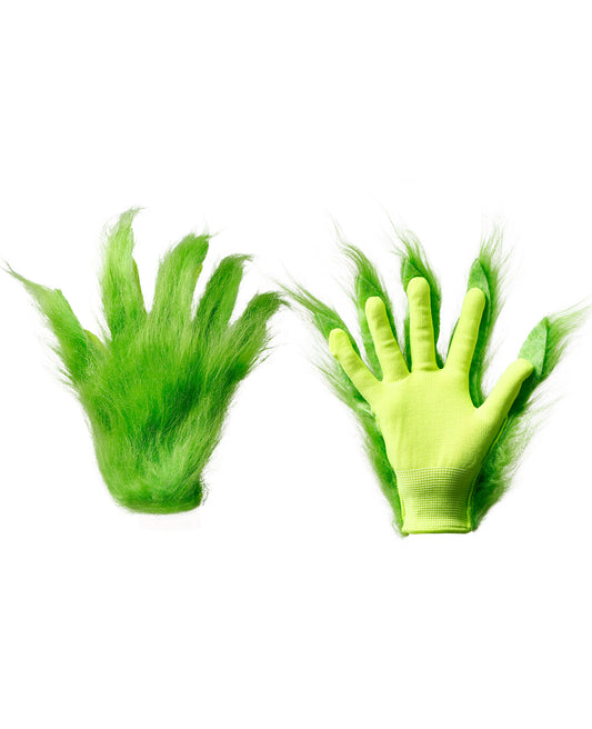 dgdgbaby Christmas Green Furry Hand Gloves Adult for Halloween Cosplay Green Monster Christmas Dressing Props