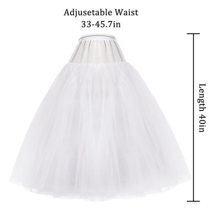 dgdgbaby Women Hoopless Crinoline Full A-line Underskirt Crinoline Petticoat Bridal Underskirt for Ball Gown Slip White Crinoline Underskirt One Size