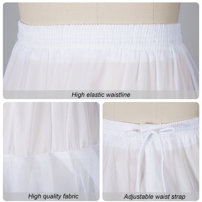 dgdgbaby Women Hoopless Crinoline Full A-line Underskirt Crinoline Petticoat Bridal Underskirt for Ball Gown Slip White Crinoline Underskirt One Size