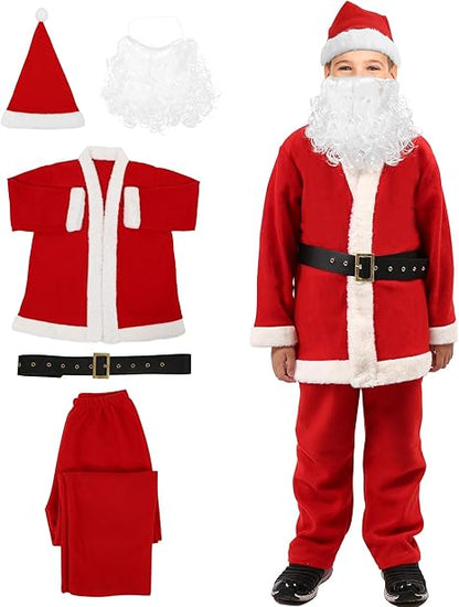 dgdgbaby Boys Santa Claus Costume, Children's Santa Costume, Kids Xmas Santa Suit Christmas Outfit for Halloween Cosplay