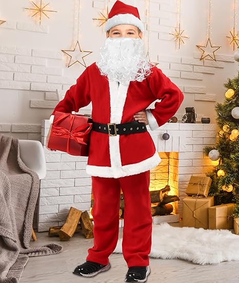 dgdgbaby Boys Santa Claus Costume, Children's Santa Costume, Kids Xmas Santa Suit Christmas Outfit for Halloween Cosplay