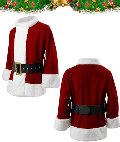 dgdgbaby Green Christmas Costume for Men Halloween Costumes Adult Santa Costume with Mask 8PCS Deluxe Funny Cosplay Outfit