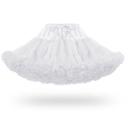 dgdgbaby Tulle Petticoats for Women Elastic Waist Chiffon Petticoat Party Cosplay Underskirt Multi-Layer Puffy Tutu Skirt