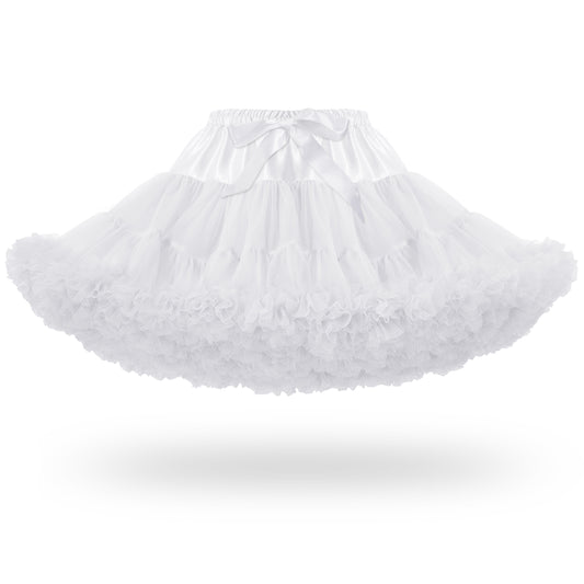 dgdgbaby Tulle Petticoats for Women Elastic Waist Chiffon Petticoat Party Cosplay Underskirt Multi-Layer Puffy Tutu Skirt